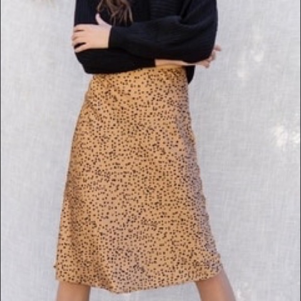 LIT boutique Satin print midi skirt